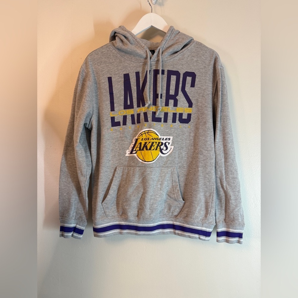 NBA UNK Los Angeles Lakers Hoodie Mens Small Grey Purple Yellow